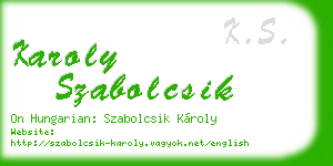 karoly szabolcsik business card